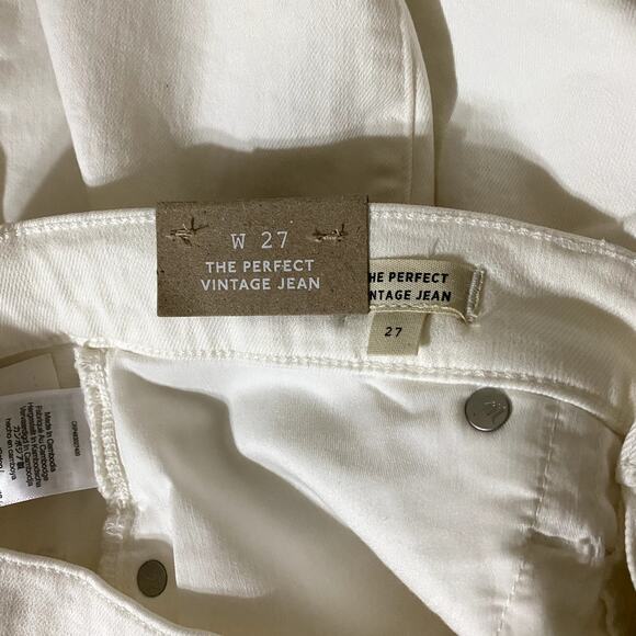 Madewell Jeans Women Size 27 White Perfect Vintage 90s High-Rise Raw-Hem Mom NWT - Picture 9 of 11